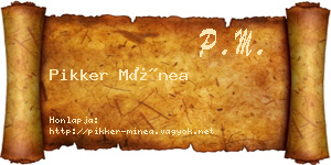 Pikker Mínea névjegykártya